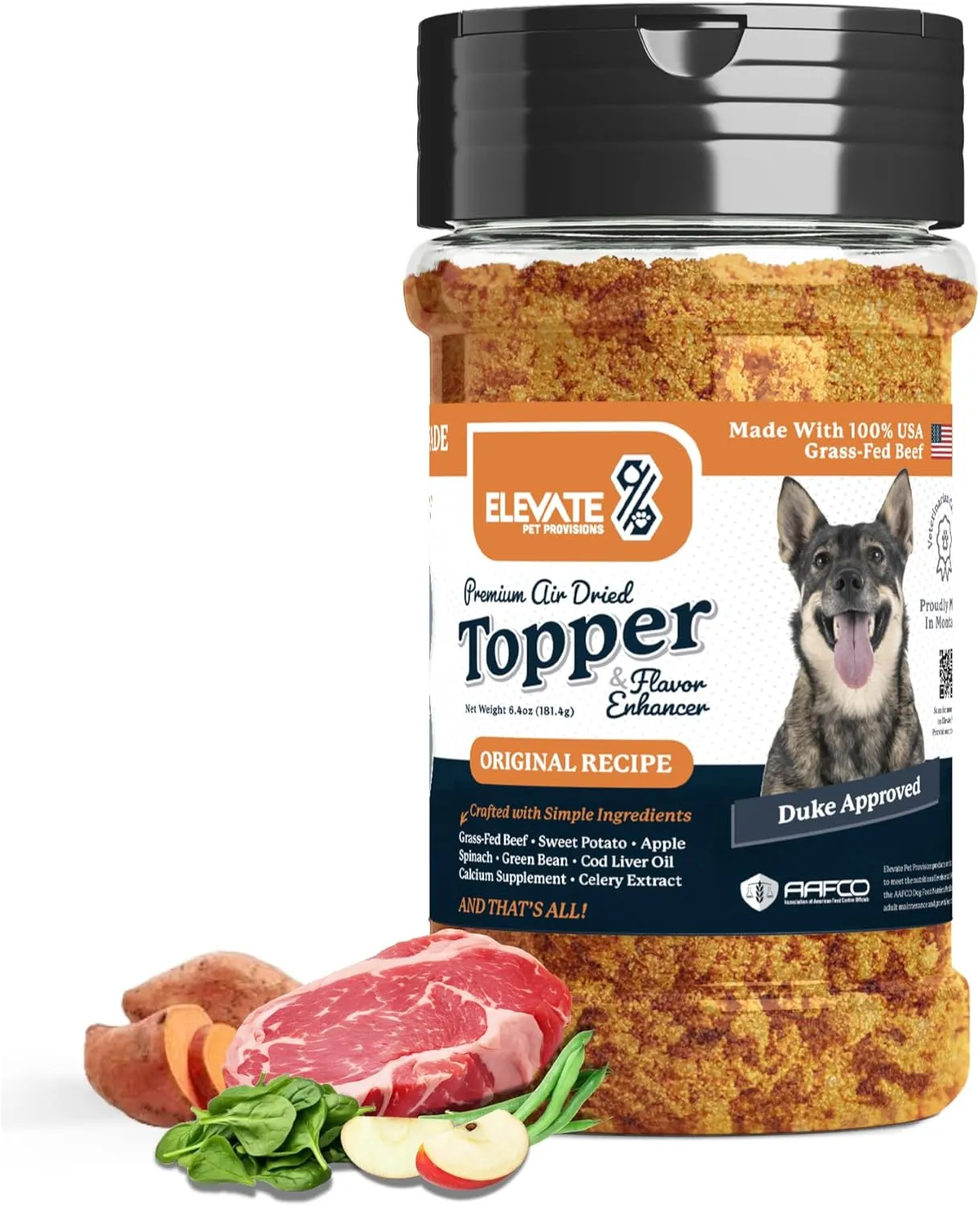 100% Human Grade - Dog Food Toppers for Picky Eaters - Air Dried, All Natural, USA Grass Fed Beef - Limited Ingredient, Grain Free - Seasoning, Meal Mixer, Dog Food Toppers for Dry Food  Beef