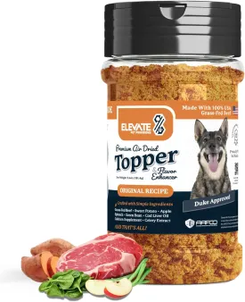 100% Human Grade - Dog Food Toppers for Picky Eaters - Air Dried, All Natural, USA Grass Fed Beef - Limited Ingredient, Grain Free - Seasoning, Meal Mixer, Dog Food Toppers for Dry Food  Beef