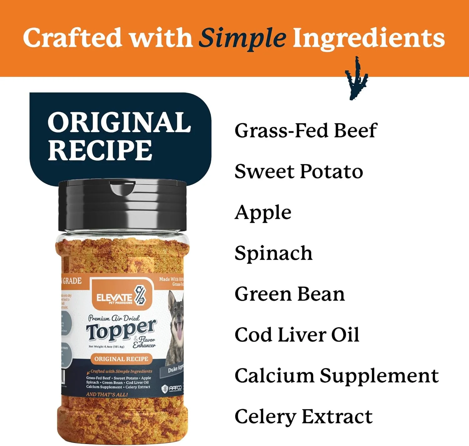 100% Human Grade - Dog Food Toppers for Picky Eaters - Air Dried, All Natural, USA Grass Fed Beef - Limited Ingredient, Grain Free - Seasoning, Meal Mixer, Dog Food Toppers for Dry Food  Beef
