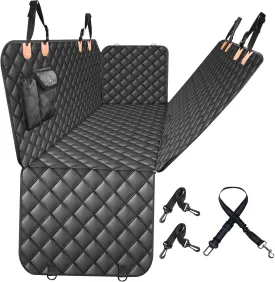100% Waterproof Dog Car Seat Cover for Back Seat, Large Hammock and Pet Protector, Suitable for Small and Large Dogs, Cars, Trucks, SUVs,Standard(Orange&Black)