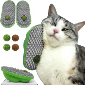 2 Pcs Catnip Toys Balls That Stick on Wall,Cat Toy Ball, Catnip Wall Balls for Cats Lick,Cat Face Scratchers, Cat self Groomer for Indoor Cats, Corner Brush