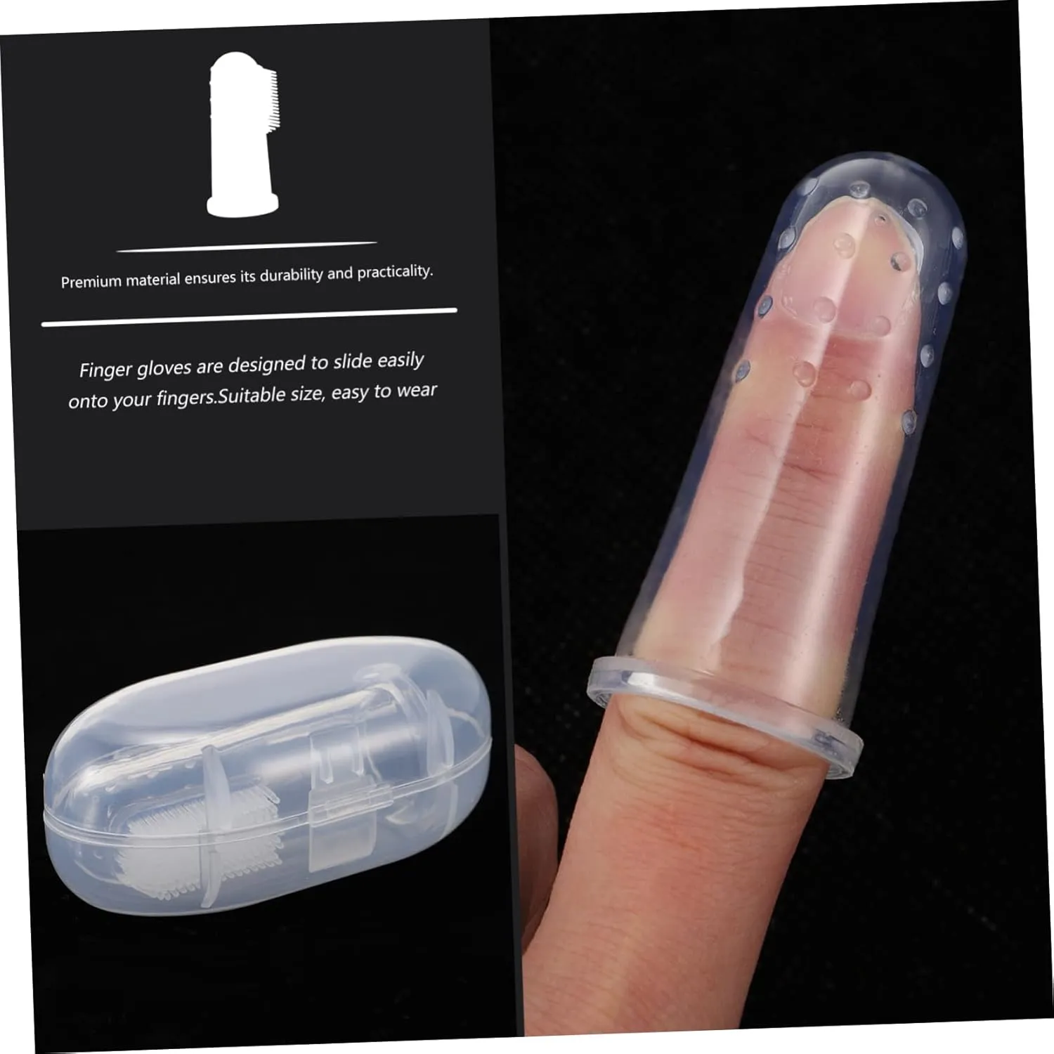 20 Sets Ergonomic Pet Finger Toothbrush for Dogs Dog Toothbrush Pen Soft Silicone Bristles Pet Cleaning Tool