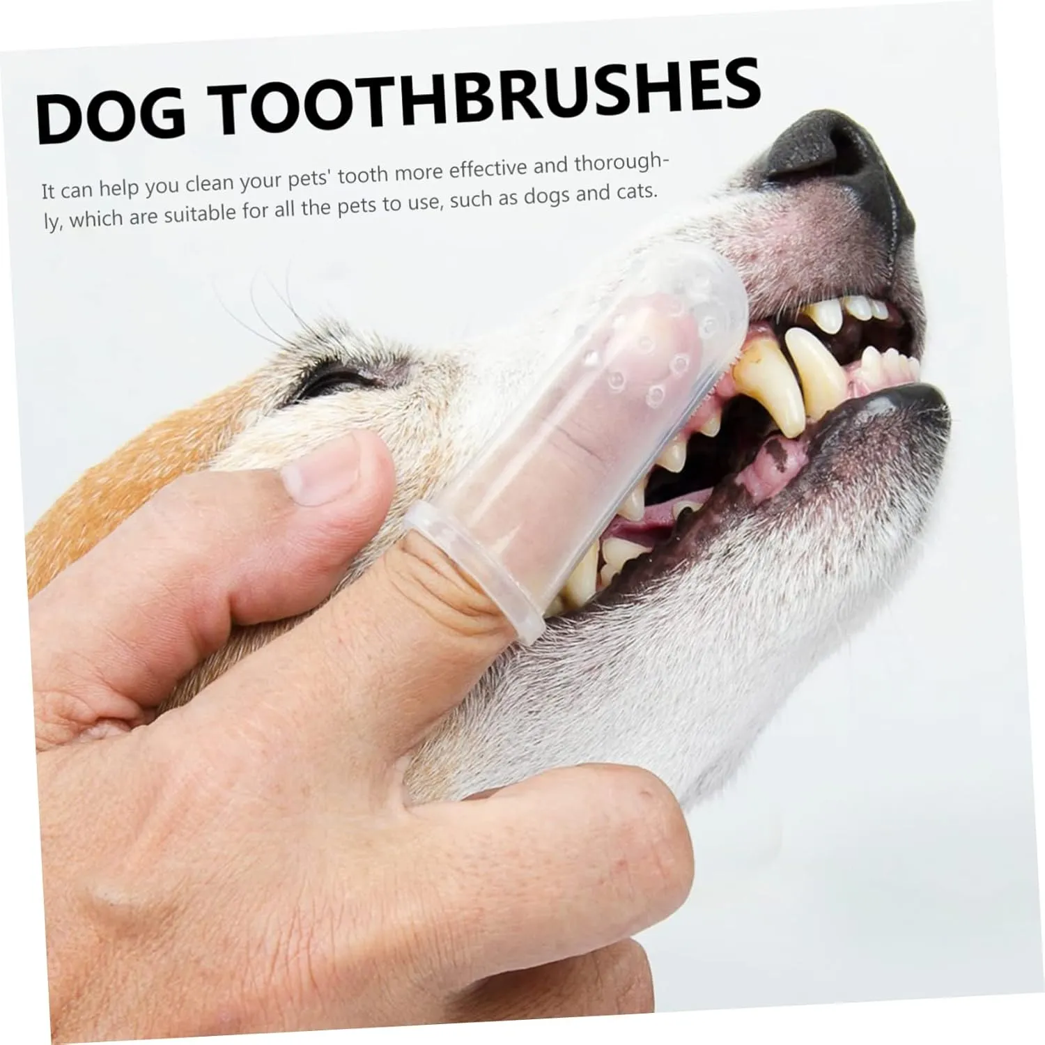 20 Sets Ergonomic Pet Finger Toothbrush for Dogs Dog Toothbrush Pen Soft Silicone Bristles Pet Cleaning Tool