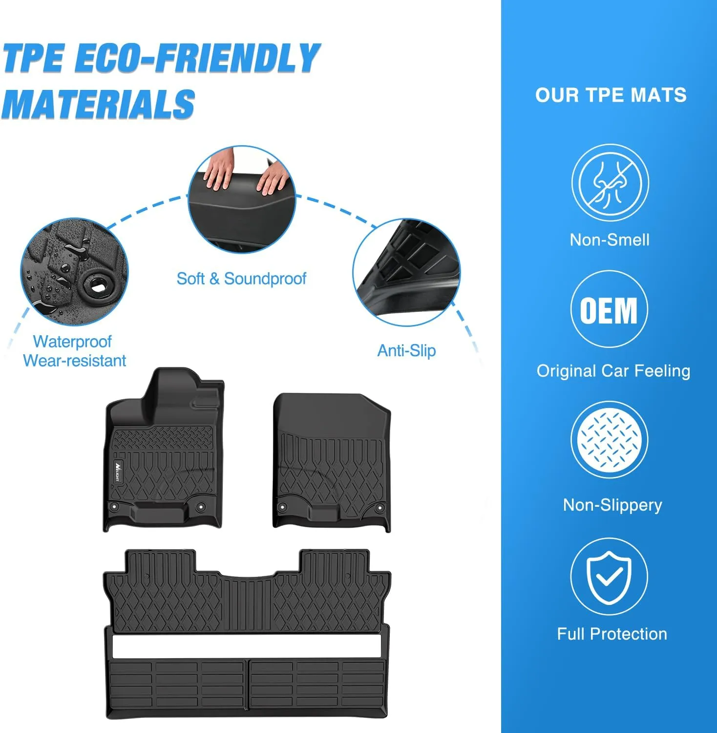 2017-2025 Honda Ridgeline Crew Cab TPE Floor Mats