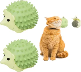 2PCS Catnip Toys for Indoor Cats, Cat Self Groomer with Catnip Ball & Gall Fruit, Cat Toy Ball Stick on Wall, Kitty Teeth Cleaning Dental Chew Toys, Catnip Wall Balls for Cats Lick
