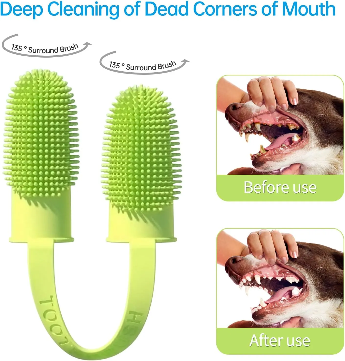 3 Pack Finger Toothbrush Kit for Easy Teeth Cleaning, Double-Finger Toothbrush Dental Care for Puppies, Cats and Small Pets