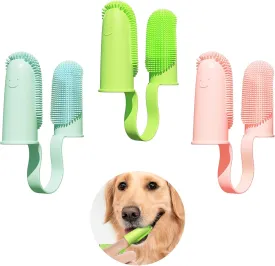 3 Pack Finger Toothbrush Kit for Easy Teeth Cleaning, Double-Finger Toothbrush Dental Care for Puppies, Cats and Small Pets