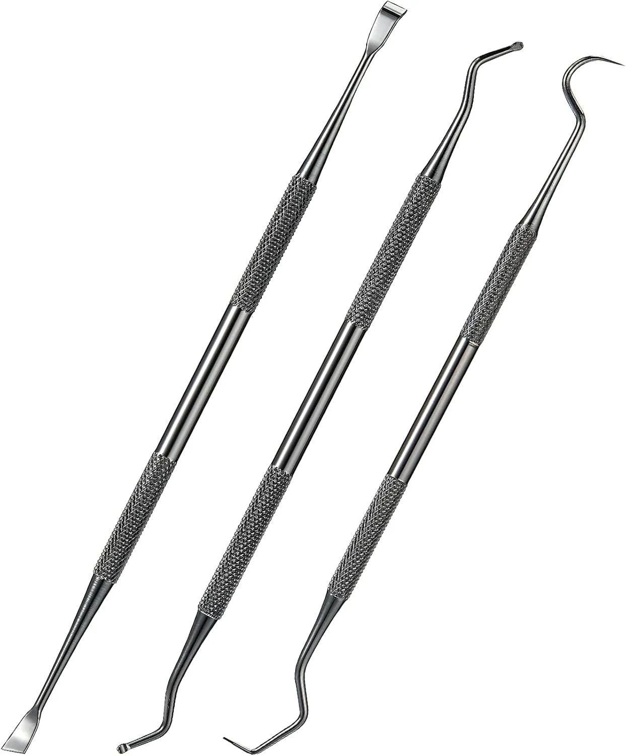 3 Pieces Dog Dental Tooth Scaler and Scraper Stainless Double Headed Tarter Removing Tool Scraper Pet Teeth Cleaning Tools for Dog and Cat