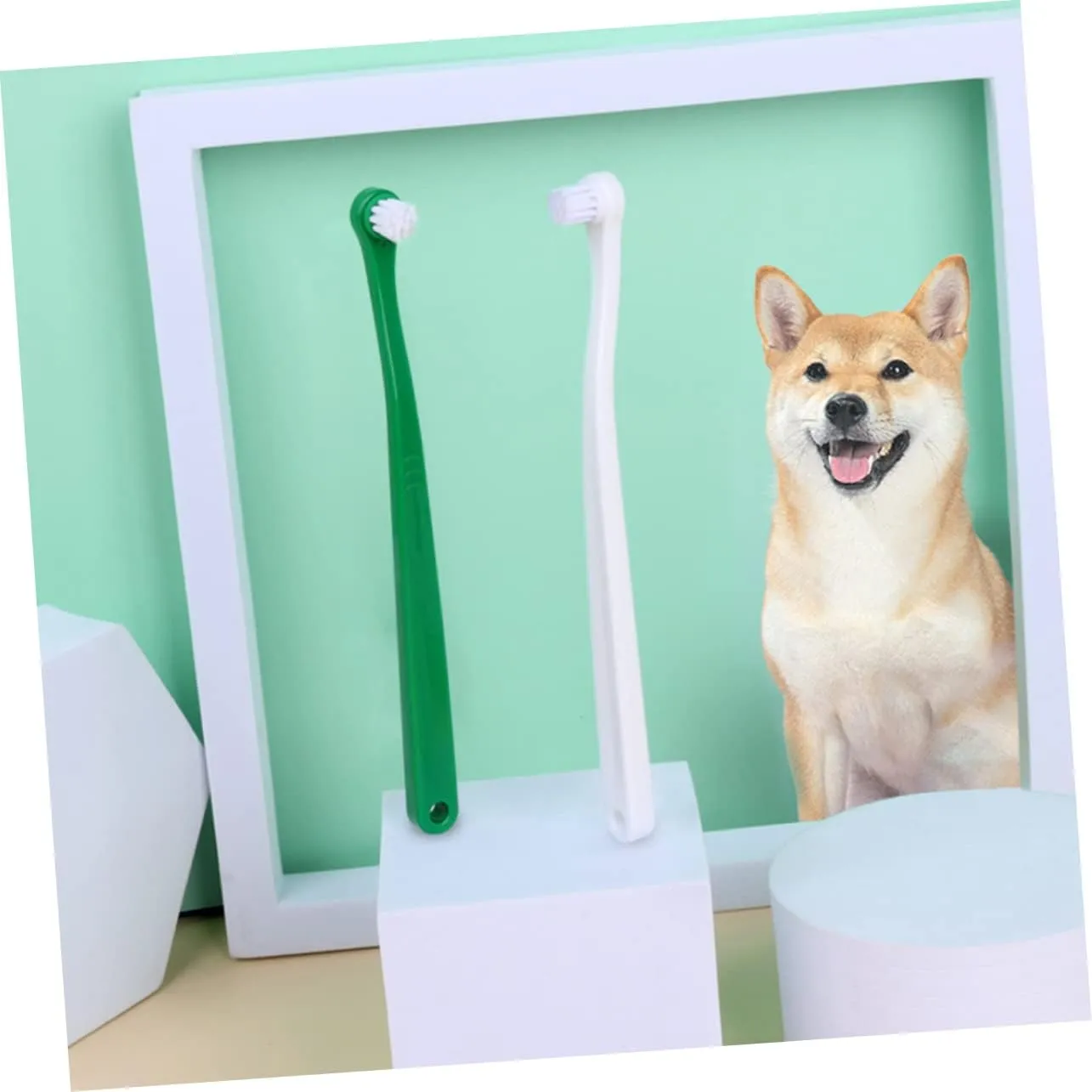3sets Ergonomic Handle Portable Cat Toothbrush Dog Toothbrush for Puppy Kitten 4pcs*3