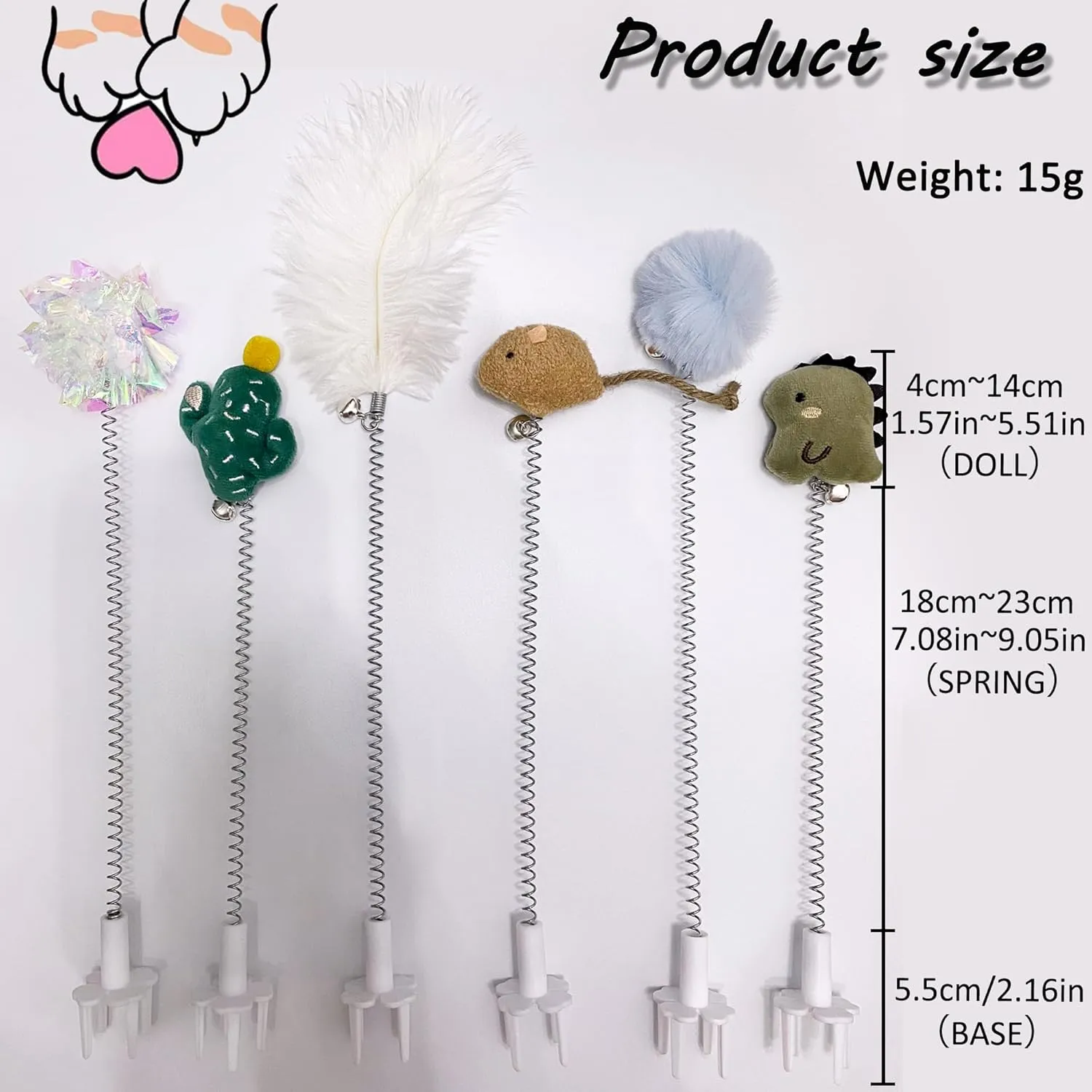 6PCS Cat Wand Toy & Scratcher Plug-ins - Cat Fun Themselves Play Toys for Kitty & Kitten