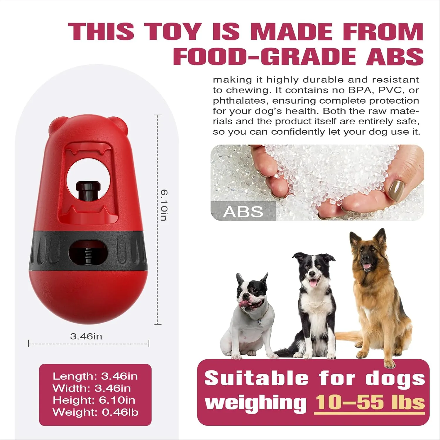 Adjustable Dog Treat Dispensing Puzzle Toy Bully Stick Holder Prevent Choking Safety Device Interactive Ball Food Distribution Enrichment Toys for Small Medium Large Dogs to Keep Them Busy