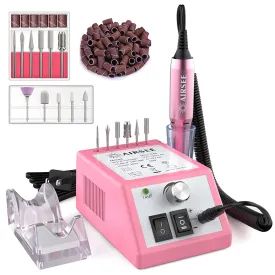 AIRSEE Professional Electric Nail Efile Machine 20000RPM Efile Nail Drill Manicure Tools for Acrylic Nails Supply with 11 Bits Set and 56 Sanding Bands for Salon Home Use ET2
