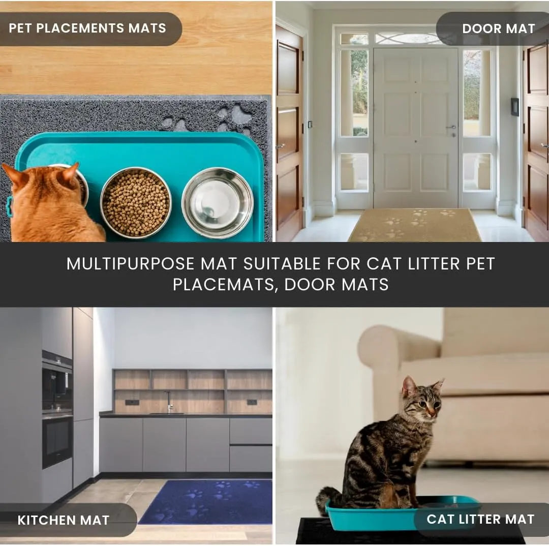 Andalus Jumbo Cat Litter Mat, Pack of 1 - Waterproof, Non-Slip & Easy to Clean Cat Litter Box Mat for Extra Efficient Pet Litter-Trapping, Grey (47 X 35)