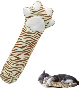 Andiker Cat Toys Cat paw, 10.5 Inches Catnip Toys with Crinkle Sound Soft and Durable, Interactive Cat Kicker Toys for Indoor Kitten with a Sisal Scratcher to Scratch (Leopard Print)