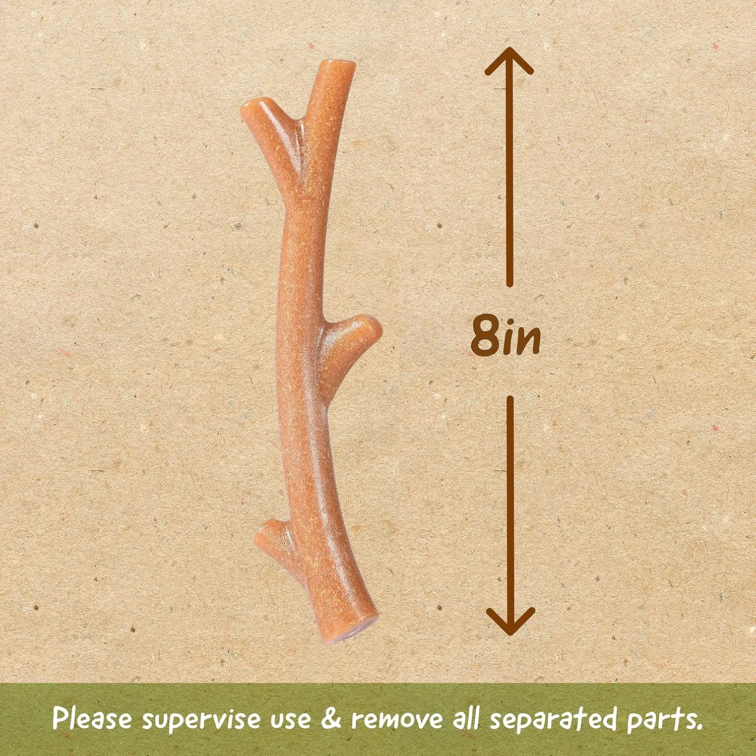 Arm & Hammer for Pets Barkies Tree Branch Compressed Wood Collection, 8 Inch Bacon Flavored Wood Blend Chew Toy for Dogs | Faux Stick, Splinter-Free, Safer & Durable Alternative to Chewing Sticks