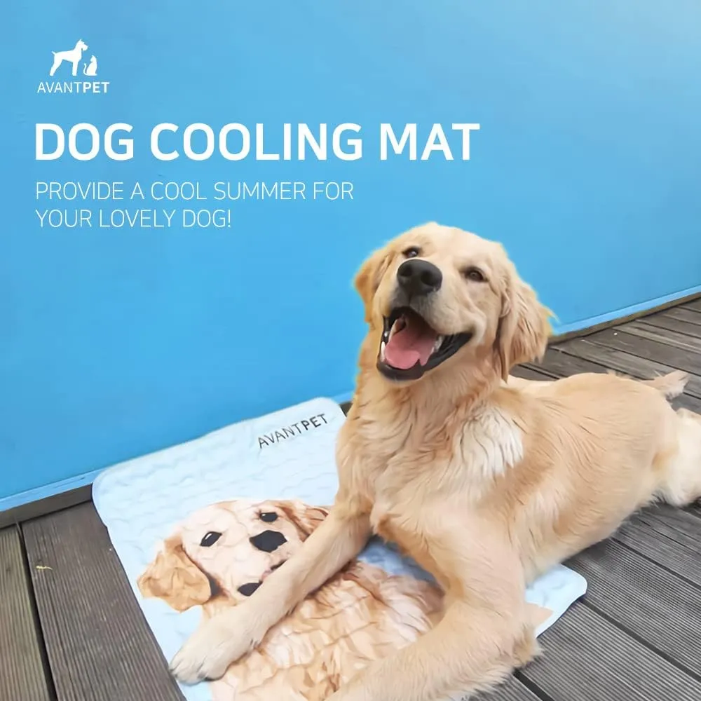 AVANTPET Cool Gel Reversible Comfortable Pet Cooling mat for Cats and Dogs, Pressure Activated, Non-Toxic Gel, Easy to Clean, Water Proof (Large, Blue)