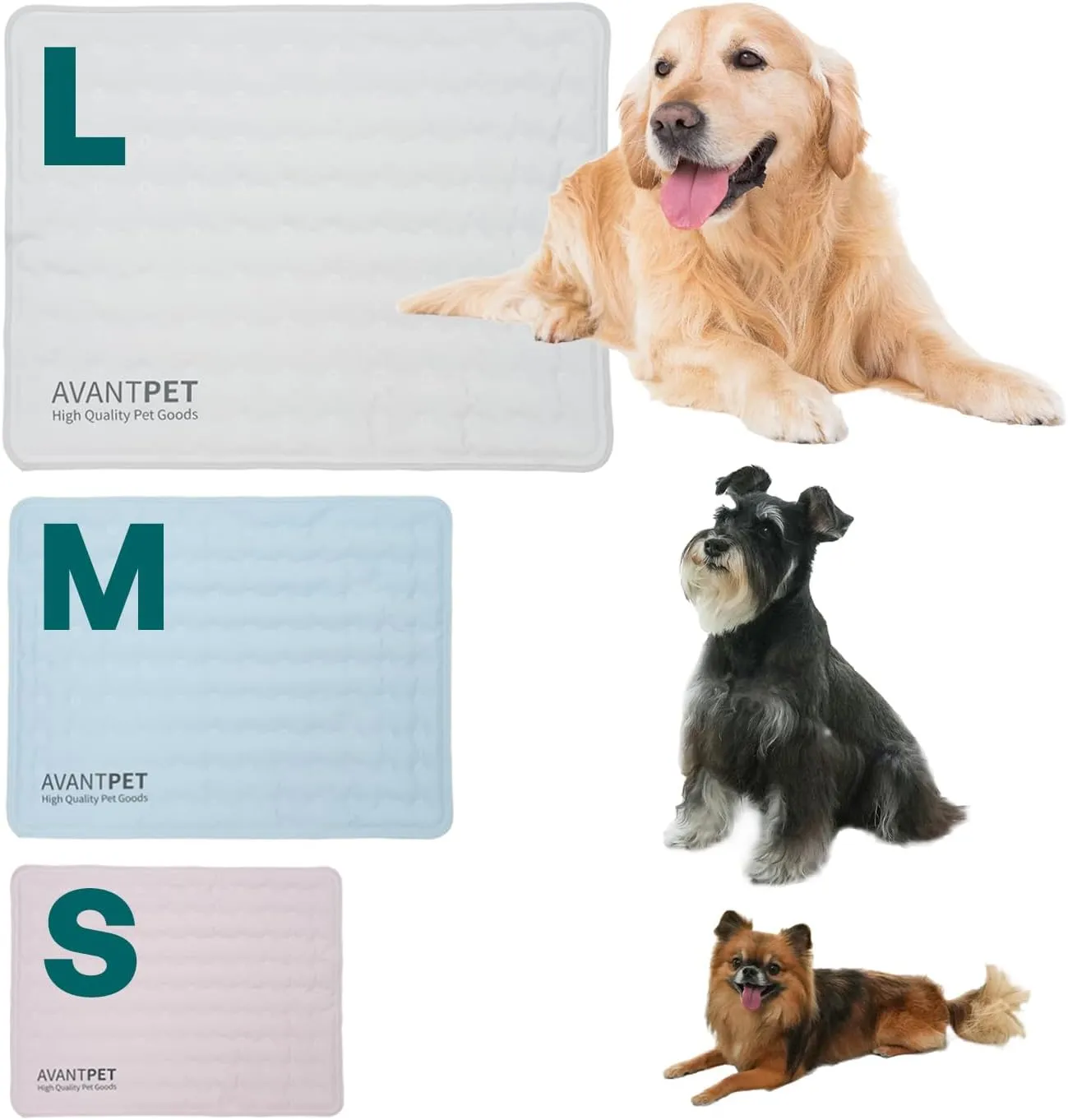 AVANTPET Cool Gel Reversible Comfortable Pet Cooling mat for Cats and Dogs, Pressure Activated, Non-Toxic Gel, Easy to Clean, Water Proof (Large, Grey)
