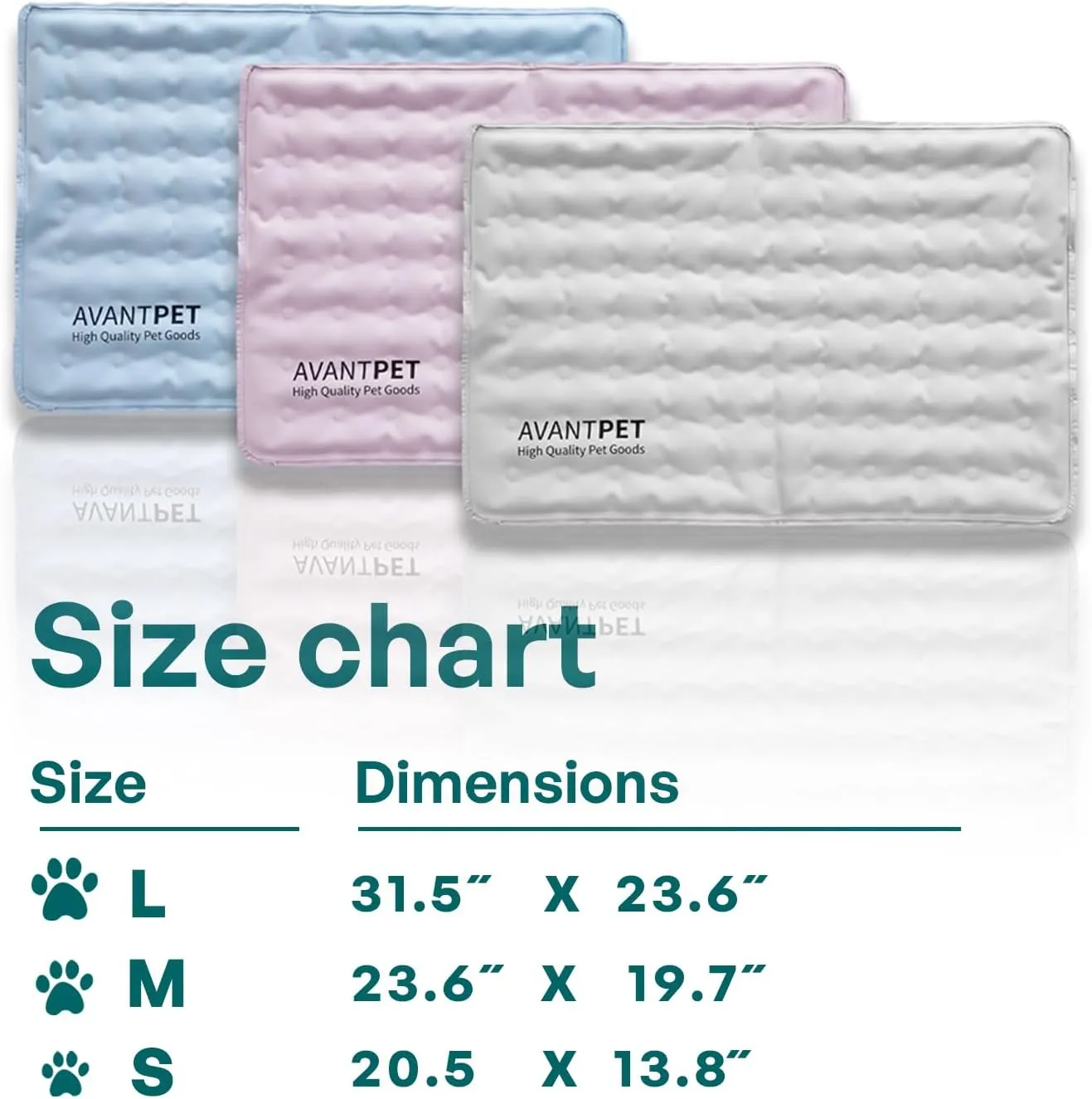 AVANTPET Cool Gel Reversible Comfortable Pet Cooling mat for Cats and Dogs, Pressure Activated, Non-Toxic Gel, Easy to Clean, Water Proof (Large, Grey)