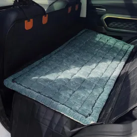 Backseat Pet Bed Mat, Plaid Dog Bed for Car Back Seat, Furry Couch Covers for Loveseats, Non-Slip Travel Dog Bed, Custom Fit for Backseat Extenders (Blue, 24.8x54 inch)