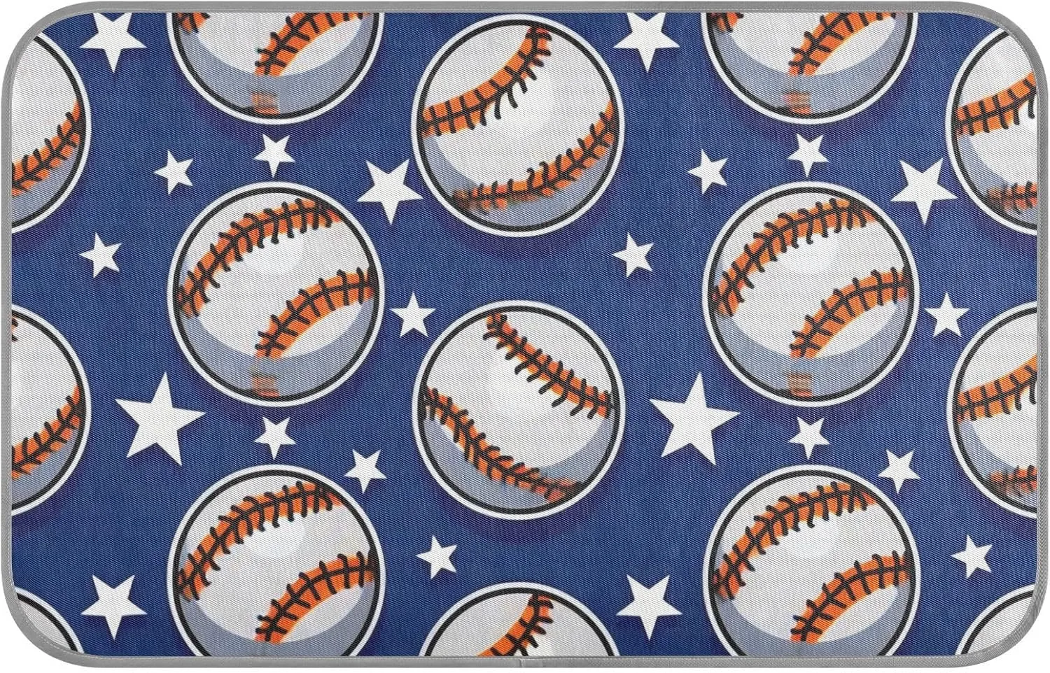 Baseball Sports Blue Summer Gel Cooling mat for Dogs Self Cooling Bed for Outdoor Cats for Rabbit Outdoor Washable esterilla refrescante para Perros M
