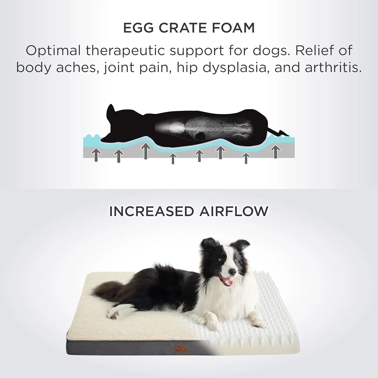 Bedsure XXL Dog Bed for Large Dogs - Orthopedic Waterproof Giant Pet Beds with Removable Washable Cover, Jumbo Egg Crate Foam Mat, Suitable for Pet Up to 150 lbs