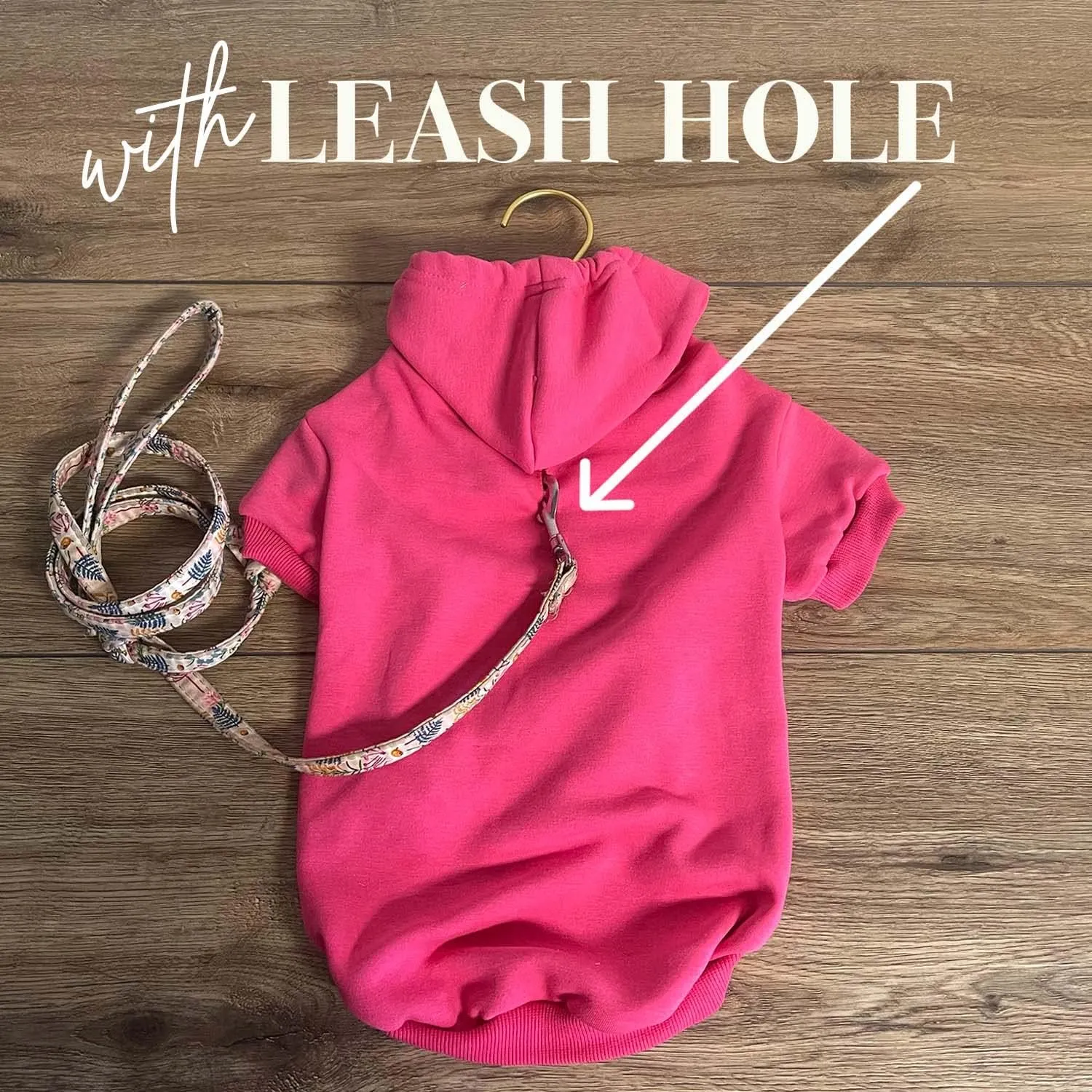 Big Sister Heart Paw Baby Announcement Dog Hoodie Fleece Lined Pullover Sweatshirt with Leash Hole (Royal Blue, Large 86)
