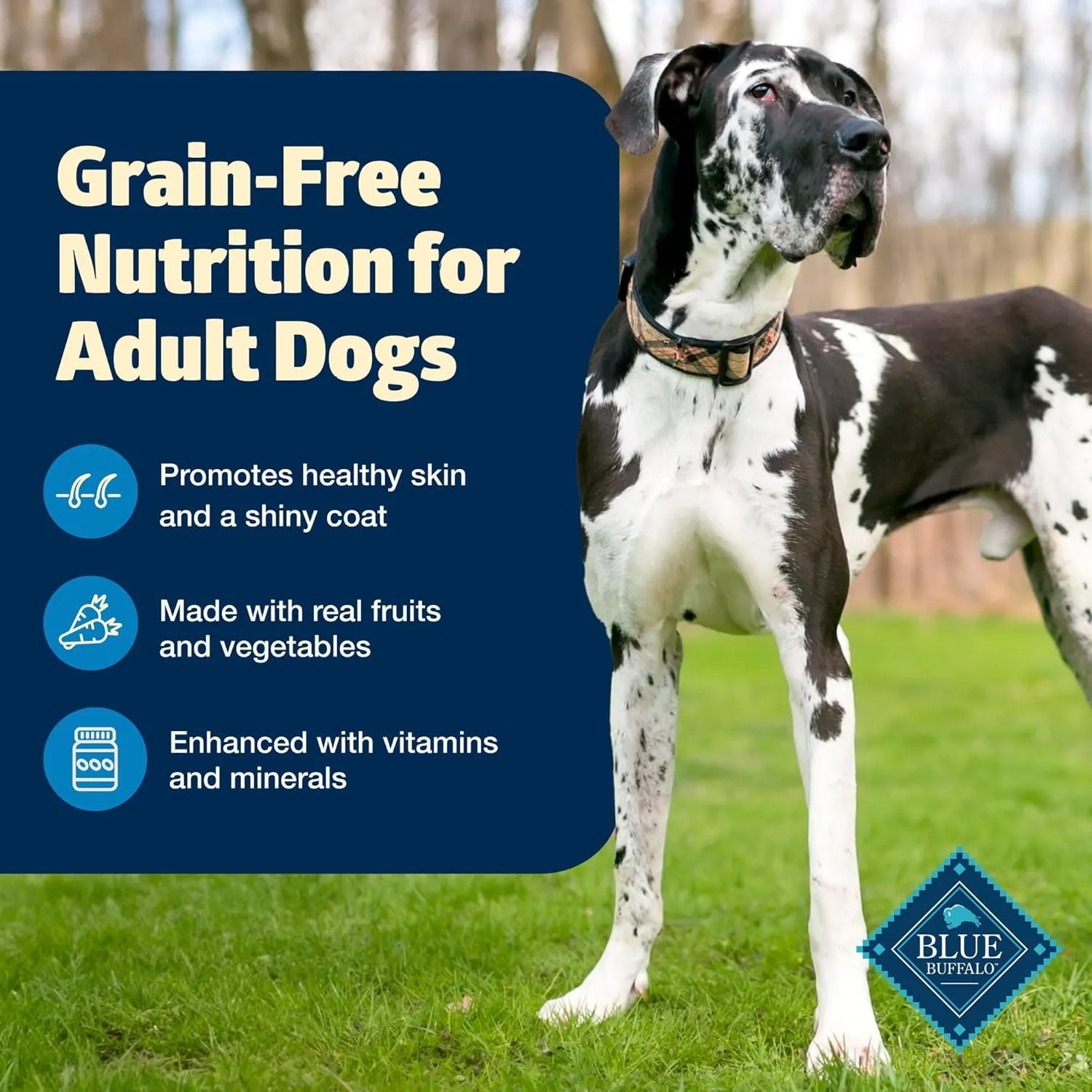 Blue Buffalo Freedom Grain-Free Dry Dog Food, Complete & Balanced Nutrition for Adult Dogs, Made in the USA With Natural Ingredients, Chicken & Potatoes, 24-lb Bag