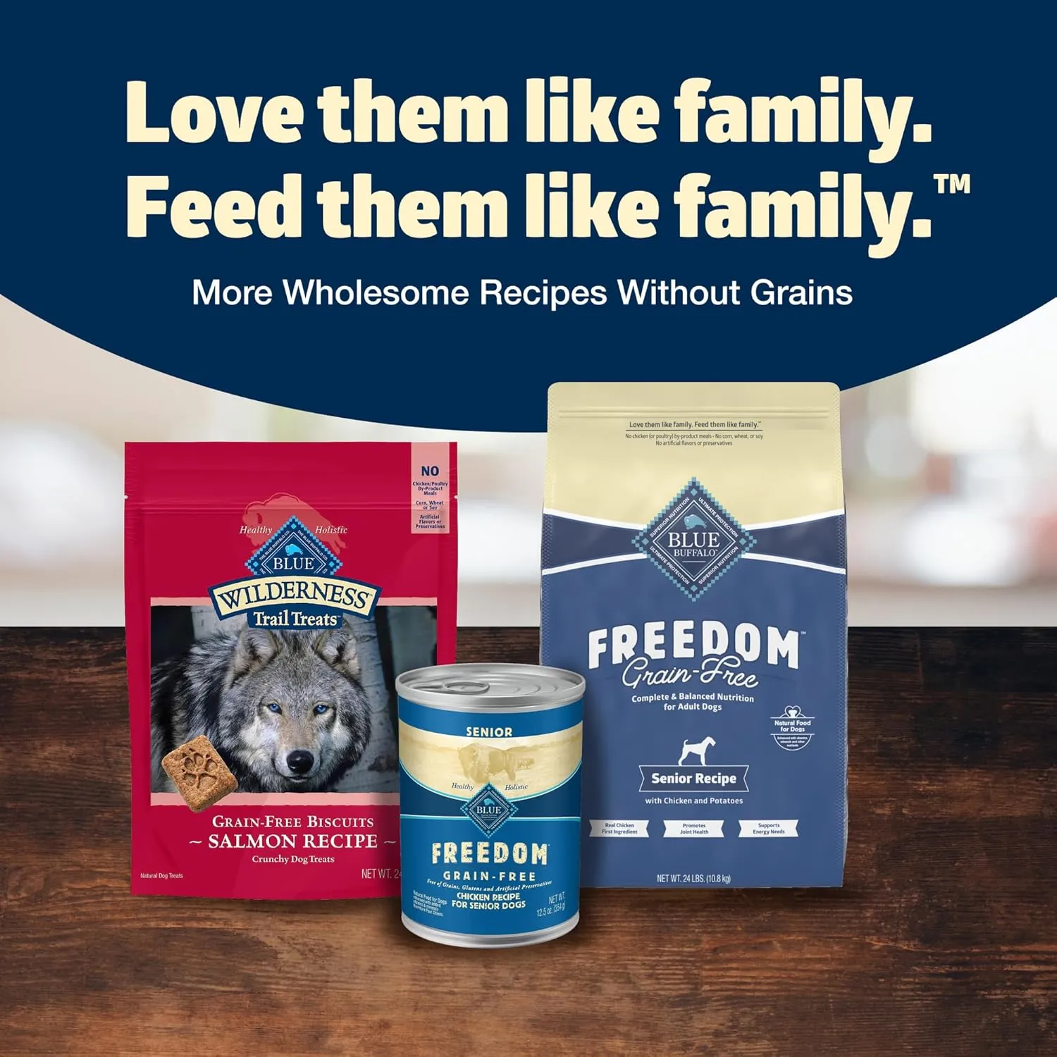 Blue Buffalo Freedom Grain-Free Senior Dry Dog Food, Provides Energy To Stay Active, Made in the USA with Natural Ingredients, Chicken & Potatoes, 24-lb Bag