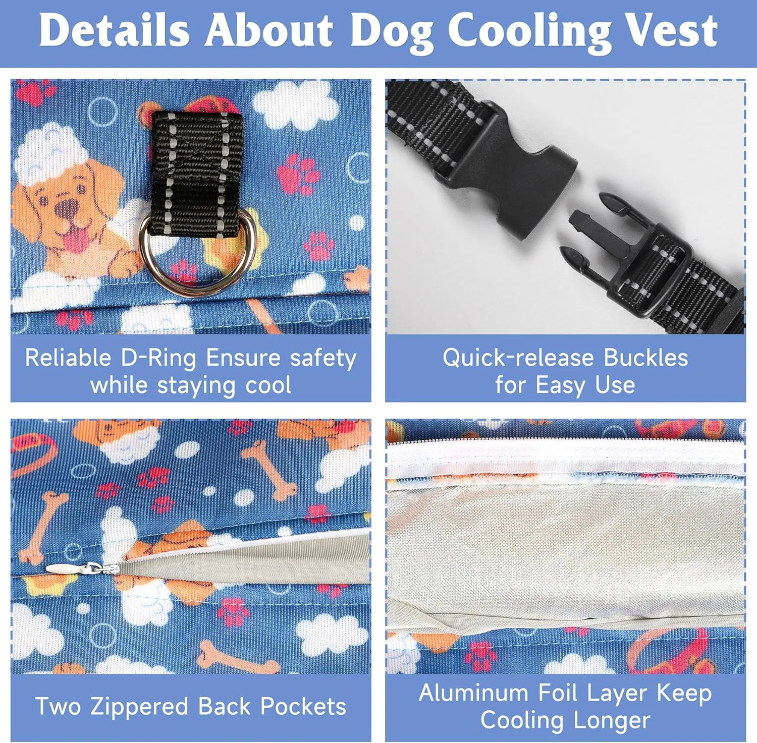 Brand Dog Cooling Jacket, Mesh Ice Vest for Dogs - Adjustable Straps