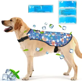 Brand Dog Cooling Jacket, Mesh Ice Vest for Dogs - Adjustable Straps