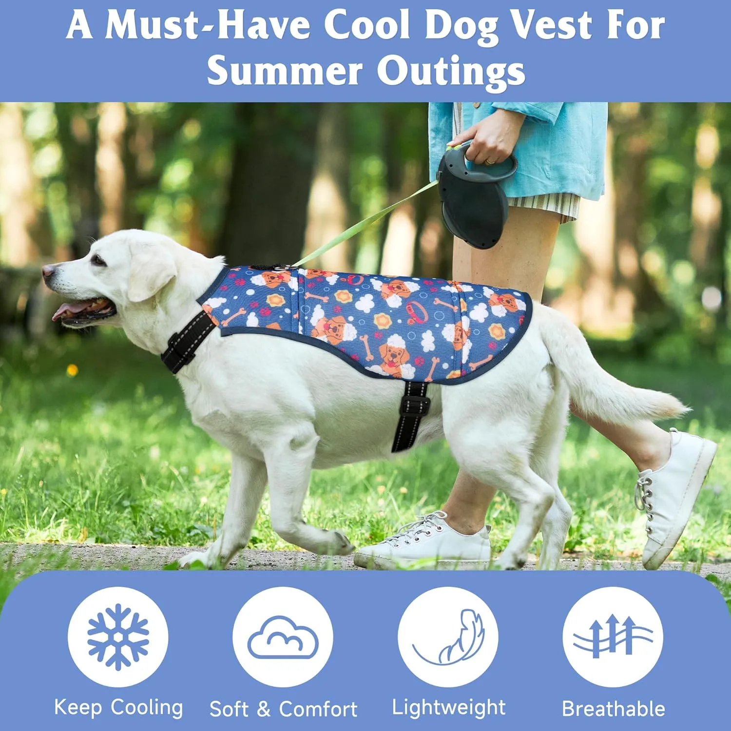 Brand Dog Cooling Jacket, Mesh Ice Vest for Dogs - Adjustable Straps
