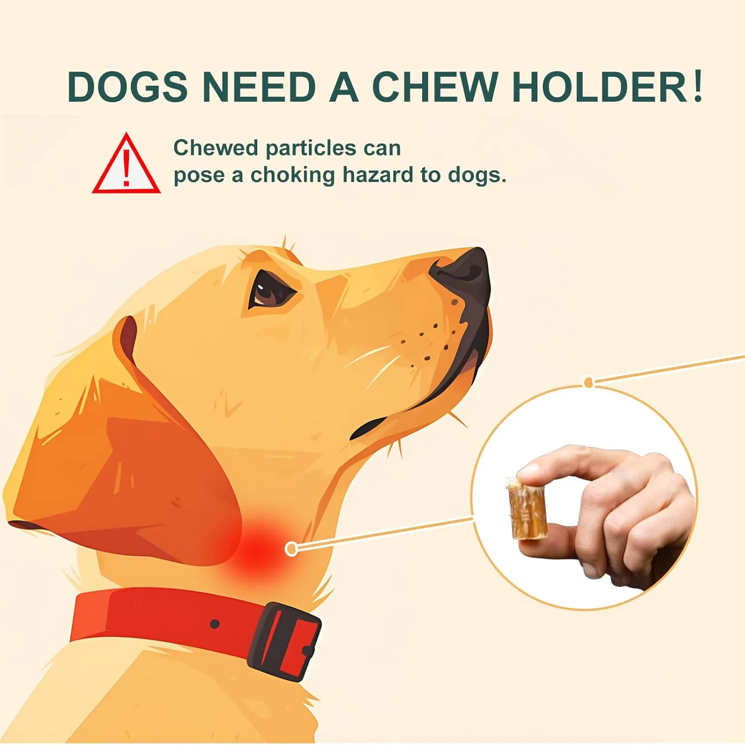 Bully Stick Holder for Large Dogs 55  lbs - Heavy Duty Chew Toy & Anti-Choking Safety Device | BPA-Free, Dishwasher Safe Dog Treat Holder for Aggressive Chewers