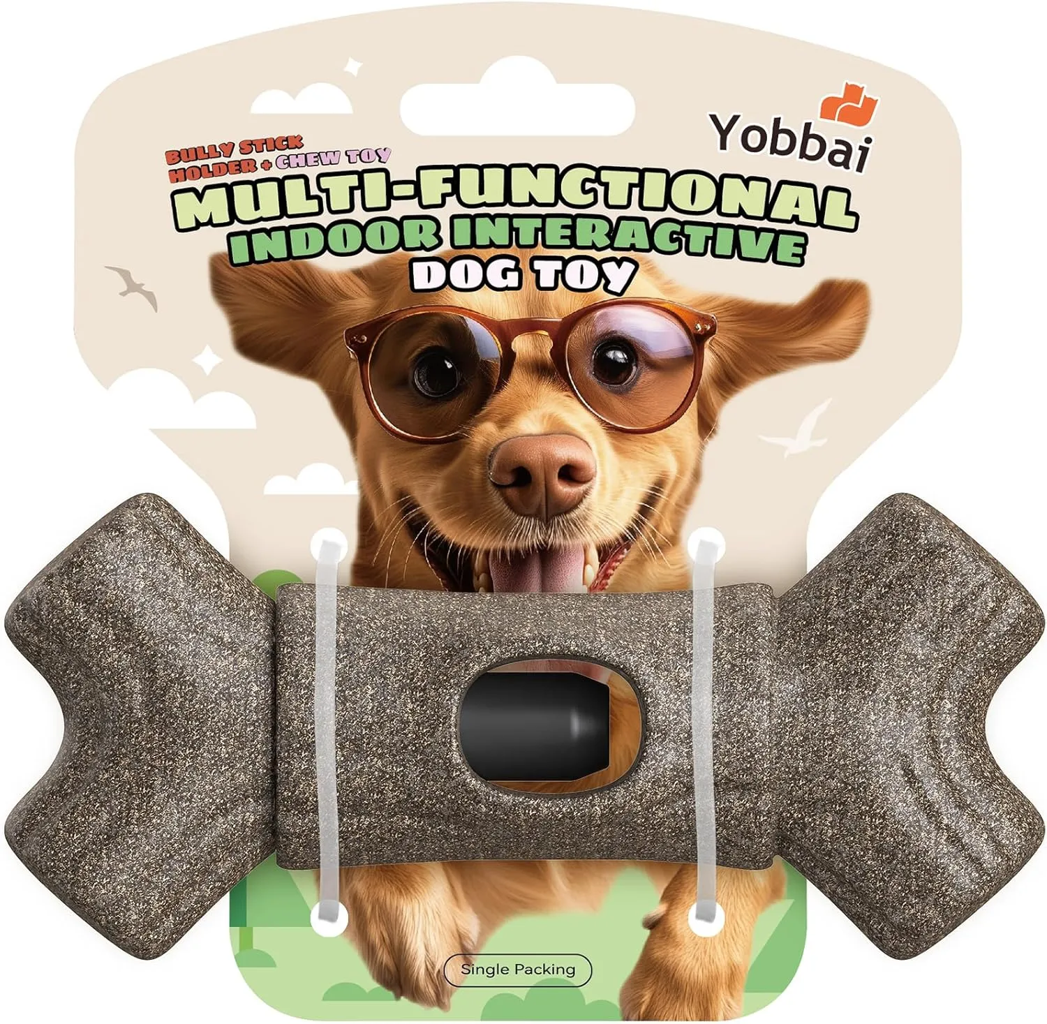 Bully Stick Holder for Large Dogs 55  lbs - Heavy Duty Chew Toy & Anti-Choking Safety Device | BPA-Free, Dishwasher Safe Dog Treat Holder for Aggressive Chewers
