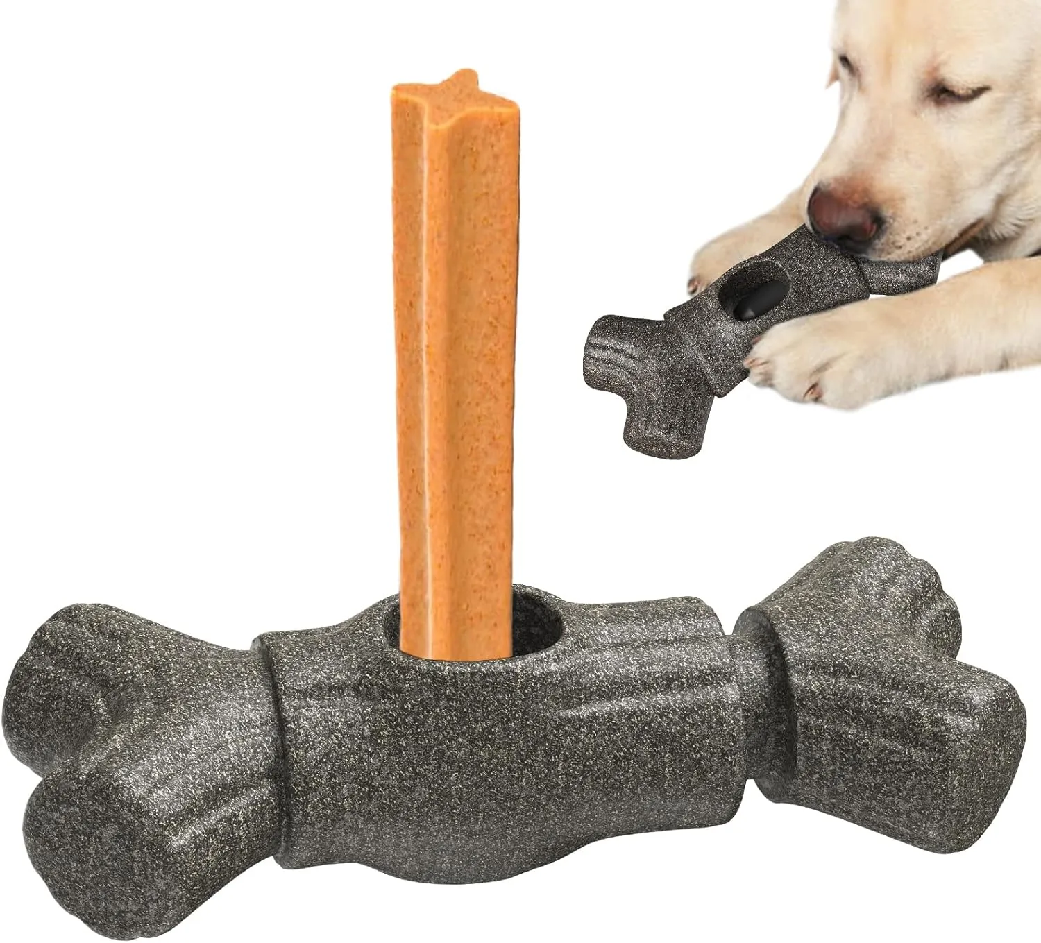 Bully Stick Holder for Large Medium Dogs Tough Chew Hold Safety Device Branch Shape Dog Chew Toys Pet Treat Sticks Bone Holder for Training, Fits Various Bully Sticks