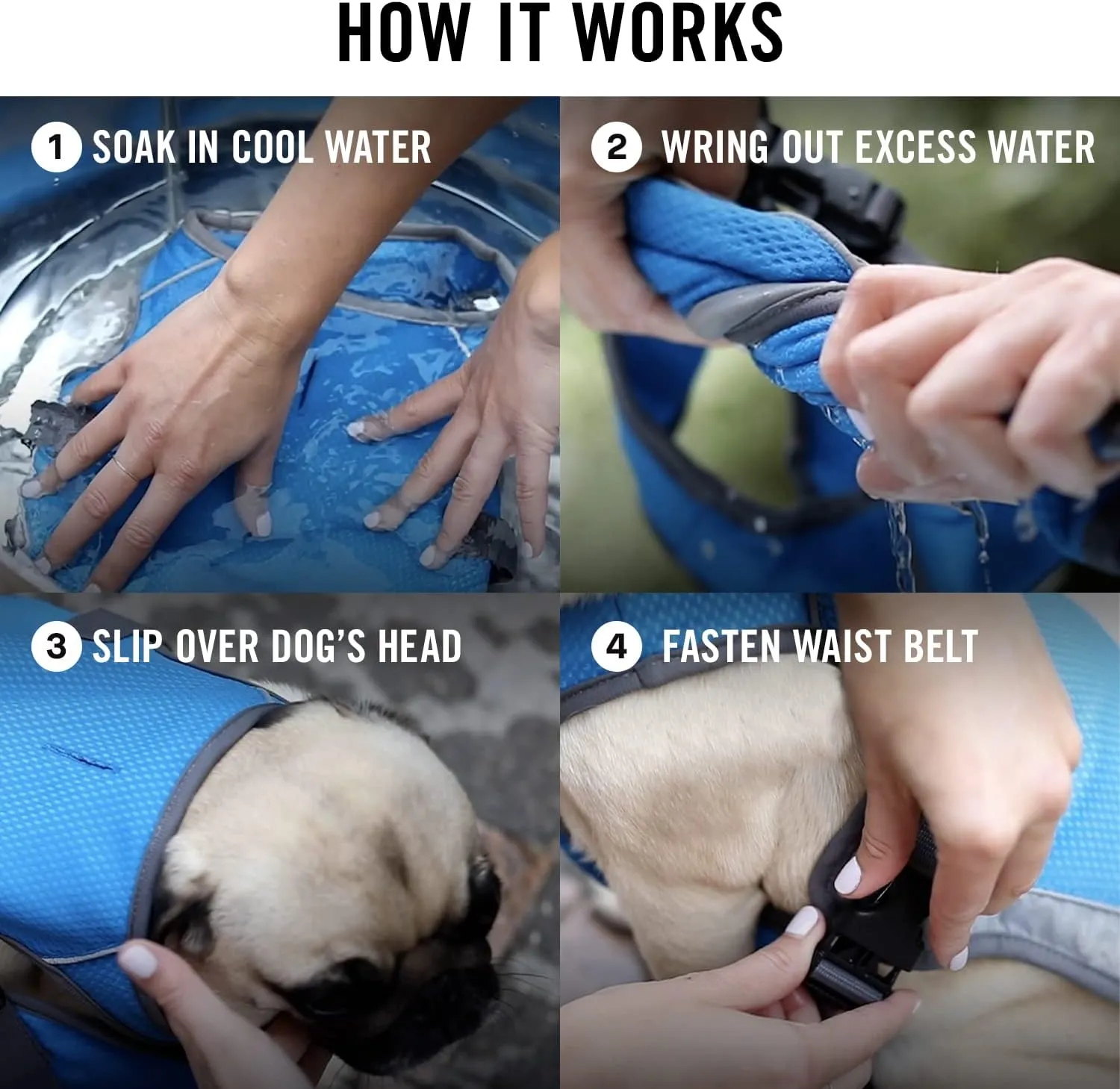 Canada Pooch Dog Cooling Vest - Evaporative Cooling Vest for Dogs with Breathable Mesh Material & Reflective Lining, Adjustable Dog Cooling Vest Great for Dogs 8 (7-9" Back Length), Aqua