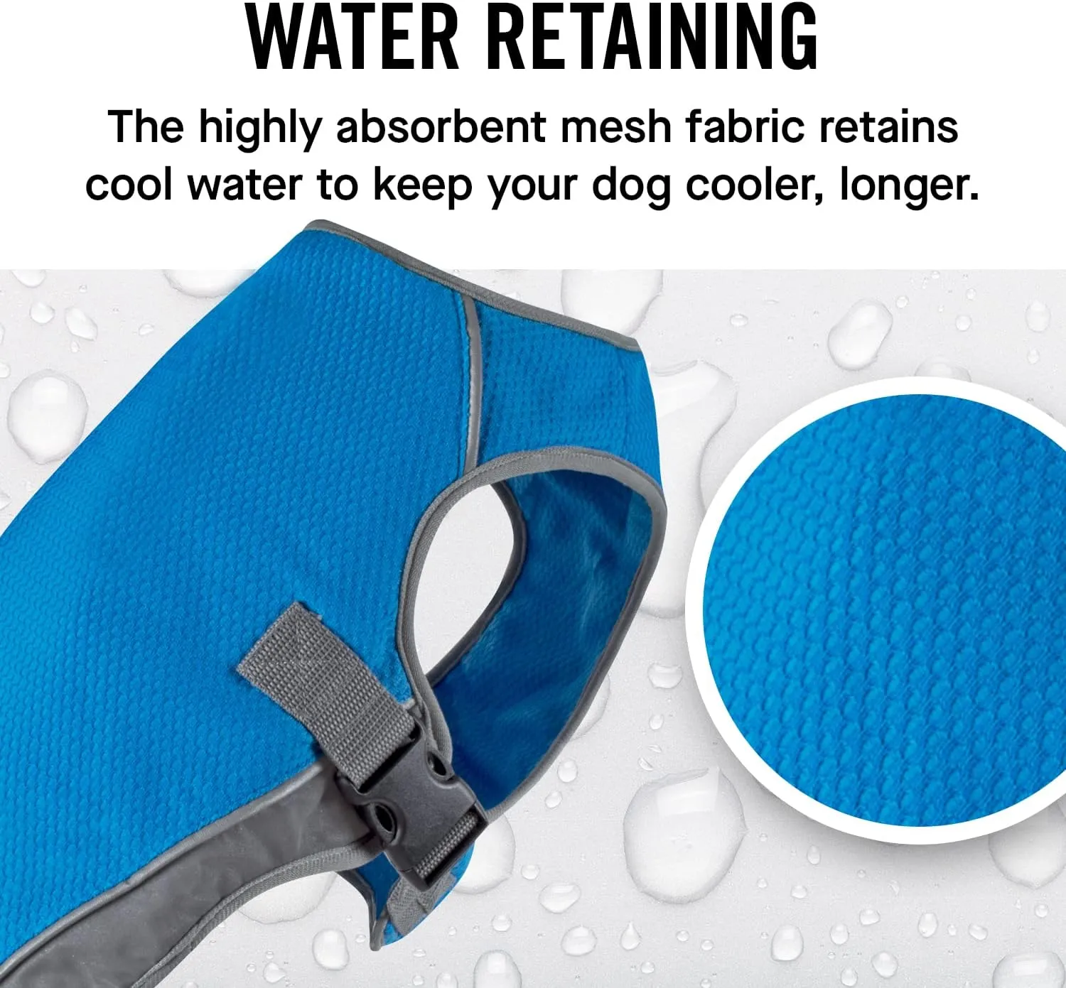 Canada Pooch Dog Cooling Vest - Evaporative Cooling Vest for Dogs with Breathable Mesh Material & Reflective Lining, Adjustable Dog Cooling Vest Great for Dogs 8 (7-9" Back Length), Aqua
