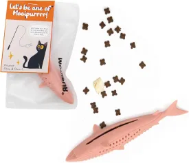 Cat Teething Toys, Fun Fish Toy No Catnip Included, Durable Silicone Chew & Treat Dispenser, Dental Care & Boredom Reliever for Kittens & Adult Cats(1 PCS), Pink