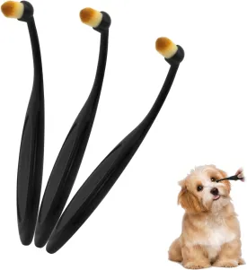 Cat& Dog Toothbrush, 3Pcs Durable Small Dog Tear Stain Remover Brush with Soft-Bristled, Easy Comfort Pet Teeth Cleaning, Dog Dental Care for Puppies/Cats/Small Pets (A,3pcs)