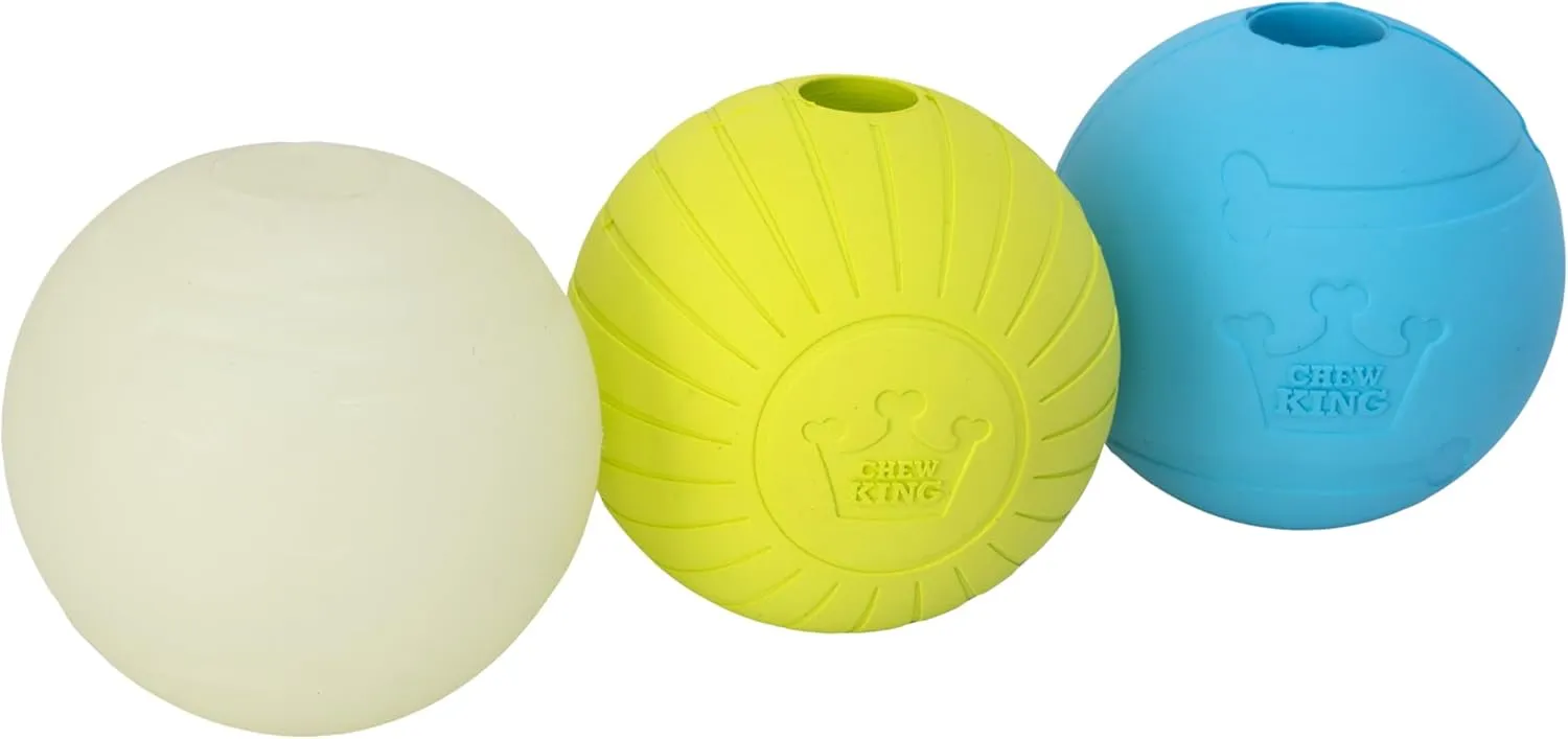 Chew King Glowing Fetch Ball, Dog Ball Toys, 2.5" Combo