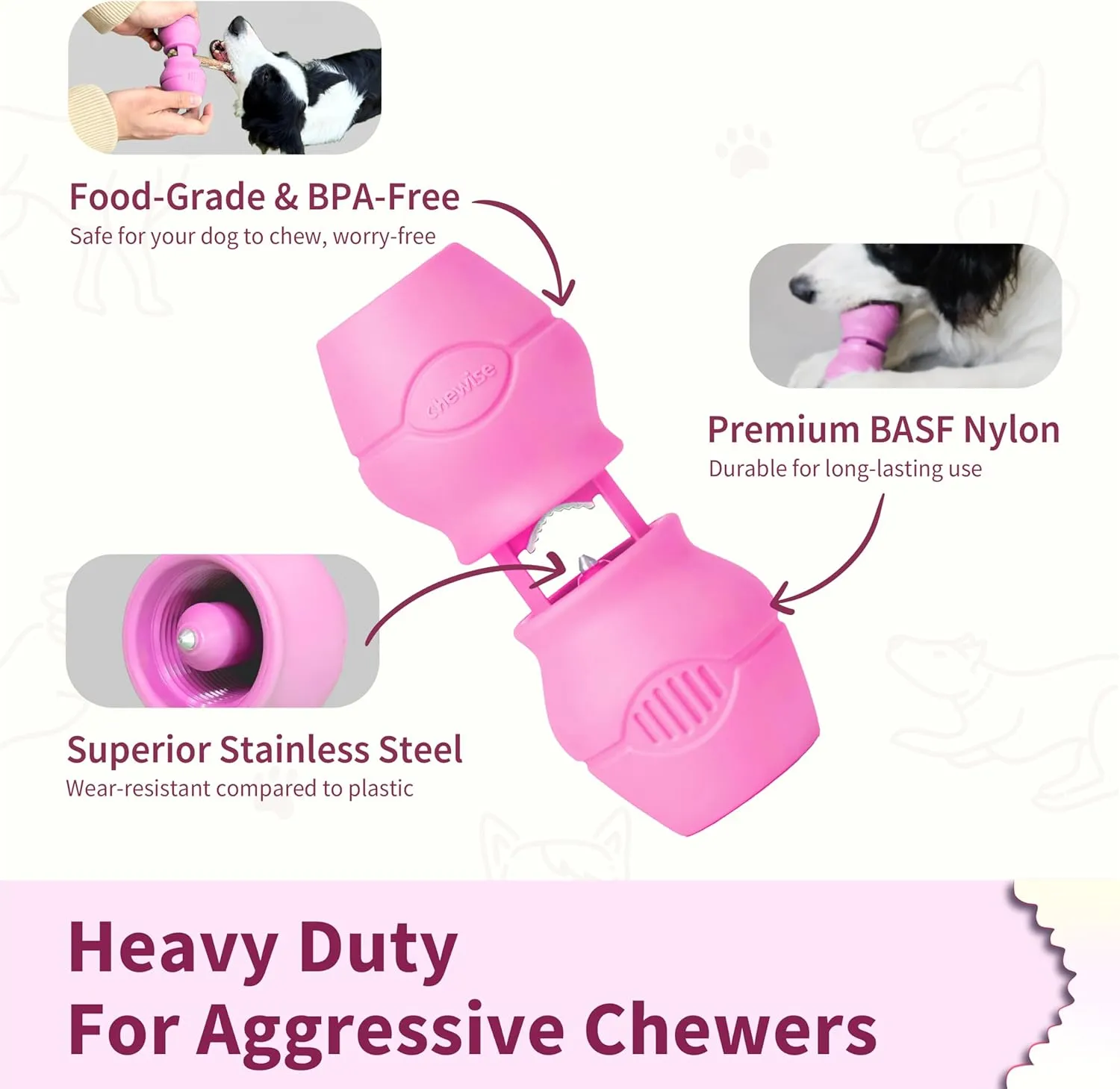 Chewise Bully Stick Holder, Improved Bully Sticks Holder, Ultimate Secure Heavy Duty, BPA-Free Safety Device to Prevent Choking, Fits Various Bully Sticks and Dog Sizes