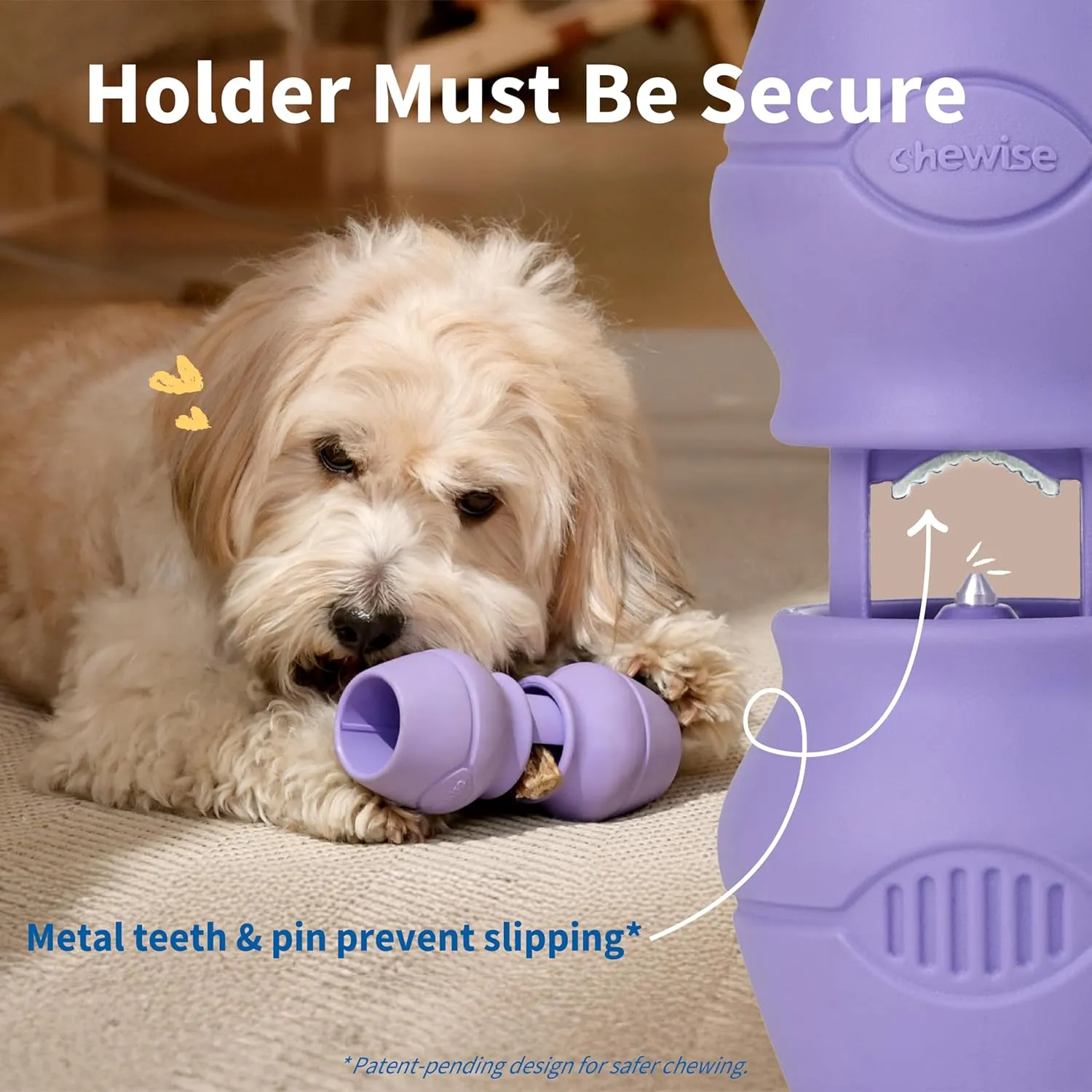 Chewise Bully Stick Holder, Ultimate Secure Heavy Duty, BPA-Free Safety Device for Dogs, Fits Various Bully Sticks and Dog Sizes