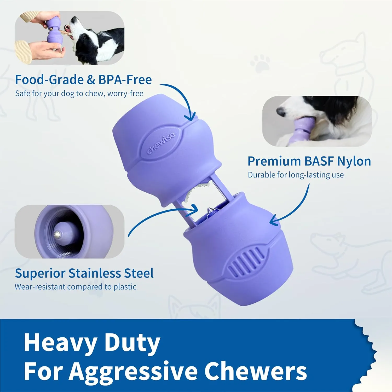 Chewise Bully Stick Holder, Ultimate Secure Heavy Duty, BPA-Free Safety Device for Dogs, Fits Various Bully Sticks and Dog Sizes