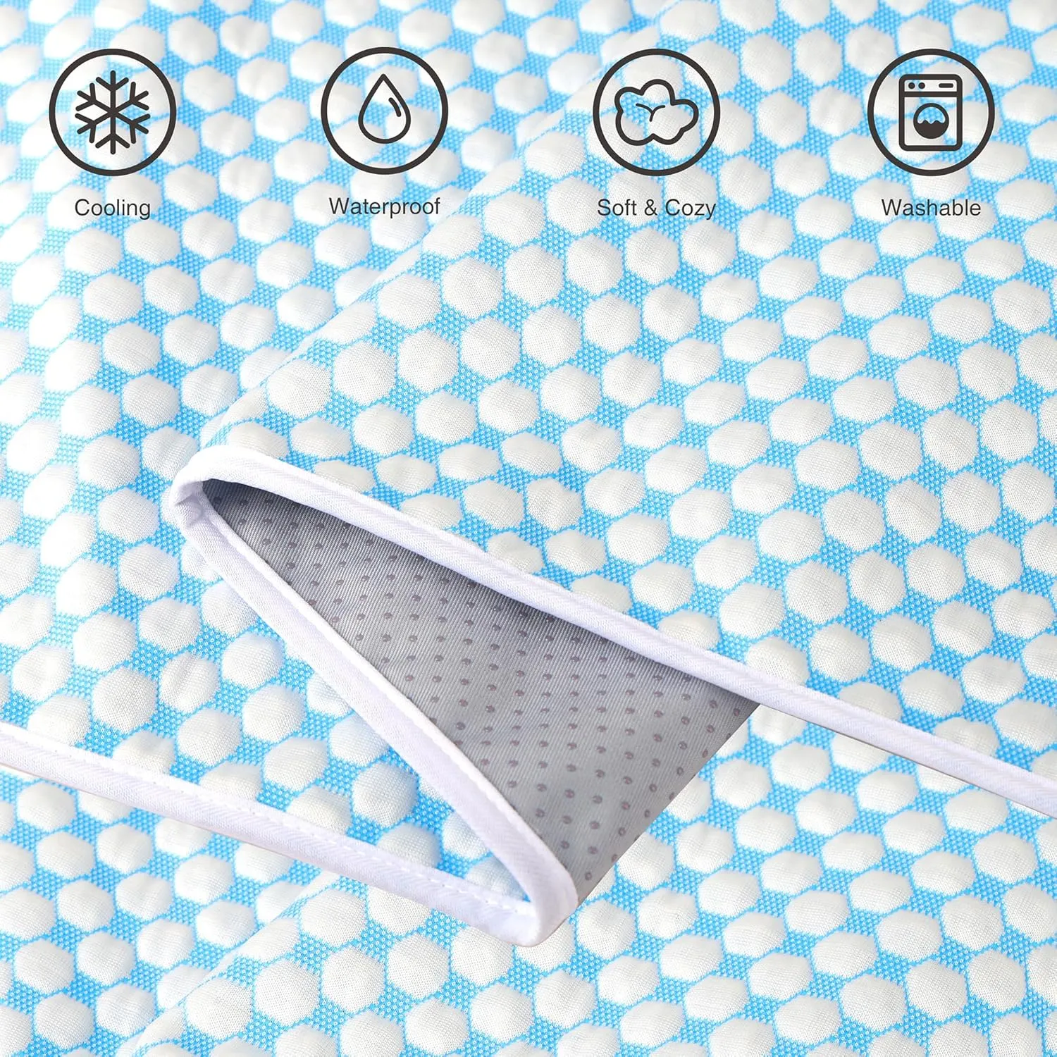 Chicute Dog Cooling Blanket for Sofa Bed Couch - 60x80 Waterproof Pet Blankets Dog Bed Cover, Q-MAX>0.5, Washable Throw Blanket Protector Cover for Small Medium Large Dogs Cats, Pearl Blue