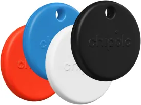 Chipolo POP Tracker Tag - Colorful, Compatible, Loud Bluetooth Tracker with Call Your Phone & Out of Range Alert, Works with Apple Find My or Google's Find My Device - 4 Pack (Standard Mix)