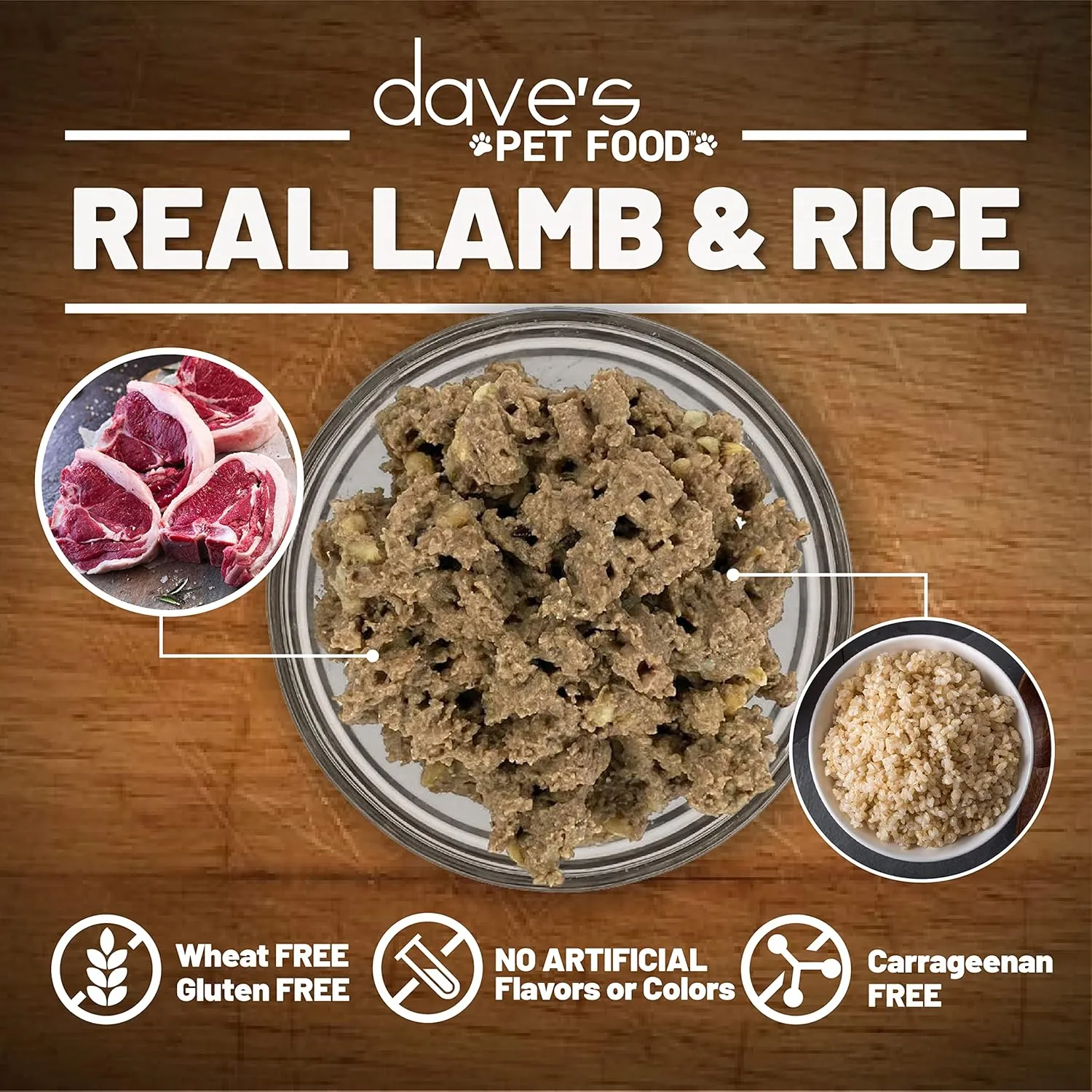Dave's Pet Food Bland Dog Food (Lamb & Rice), Canned Wet Dog Food for Sensitive Stomachs, Gluten-Free, Digestive Care, 13.2 oz (Case of 12)