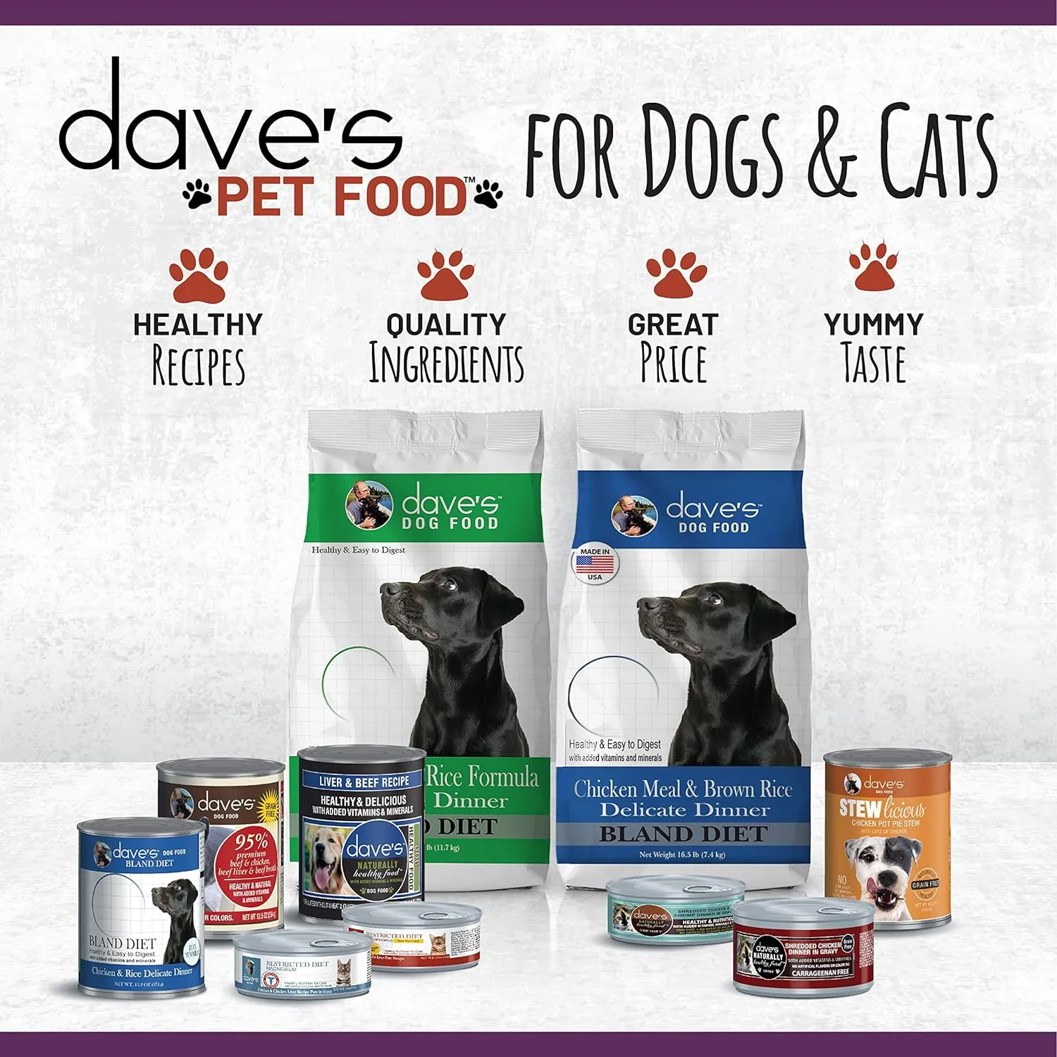 Dave's Pet Food Bland Dog Food (Lamb & Rice), Canned Wet Dog Food for Sensitive Stomachs, Gluten-Free, Digestive Care, 13.2 oz (Case of 12)