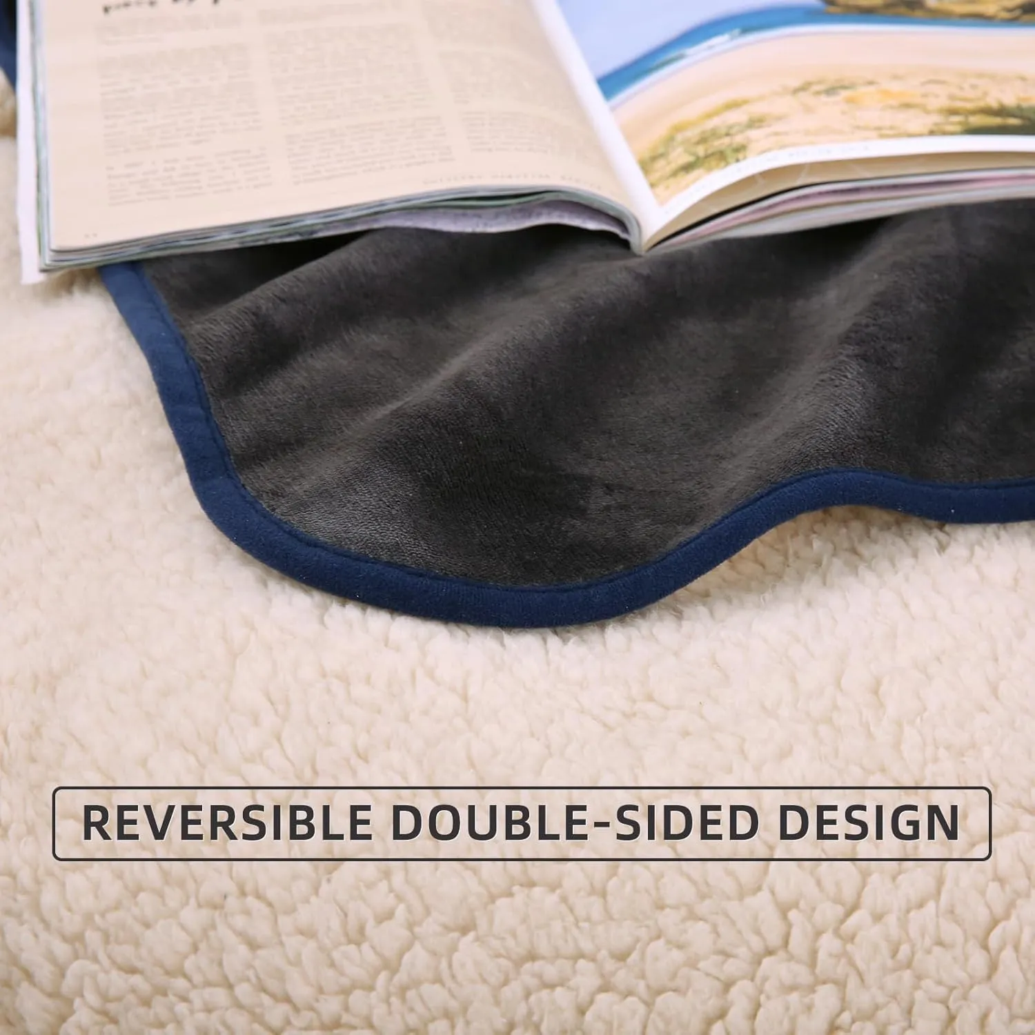 DaysU Waterproof Dog Blanket for Small Dogs - Soft Sherpa Fleece Reversible Pet Blanket, Cat Blanket Washable for Couch Protection, Warm Plush Dog Throw, 40"x50" Grey