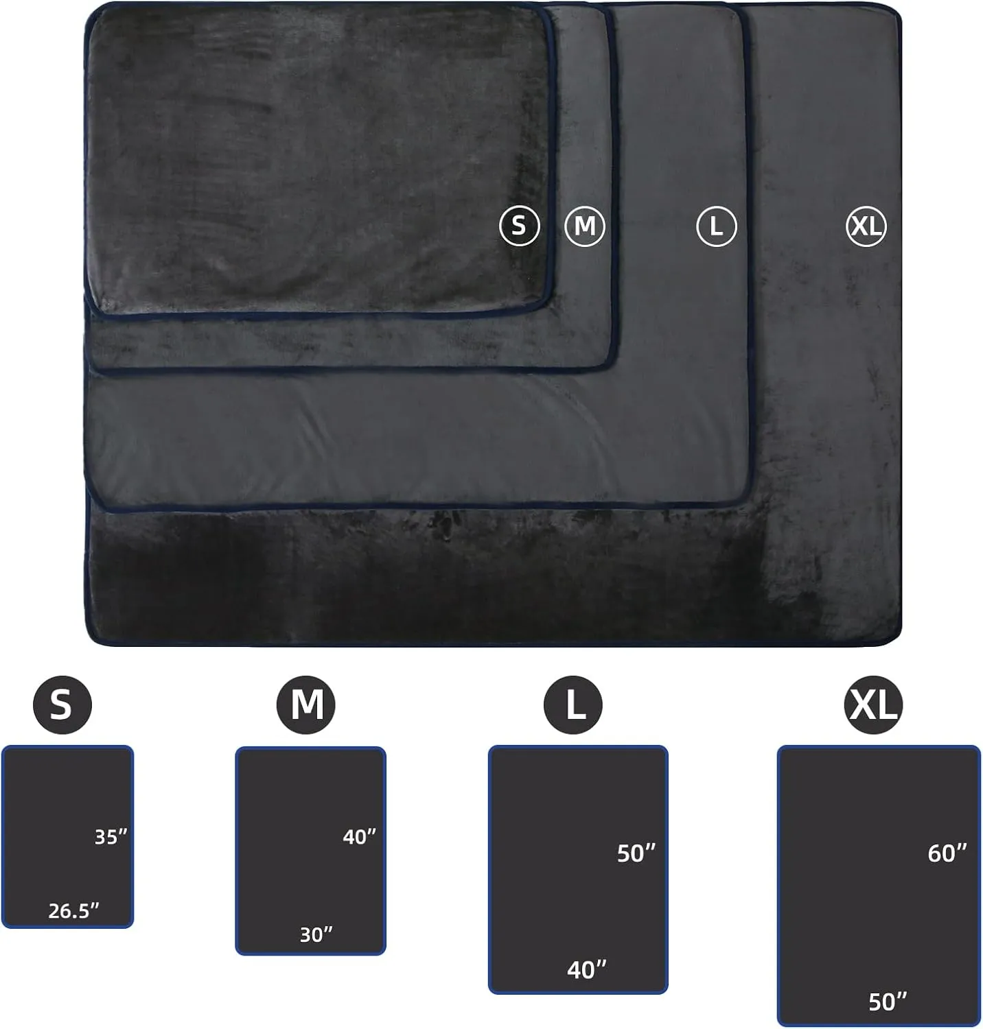 DaysU Waterproof Dog Blanket for Small Dogs - Soft Sherpa Fleece Reversible Pet Blanket, Cat Blanket Washable for Couch Protection, Warm Plush Dog Throw, 40"x50" Grey