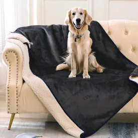 DaysU Waterproof Dog Blanket for Small Dogs - Soft Sherpa Fleece Reversible Pet Blanket, Cat Blanket Washable for Couch Protection, Warm Plush Dog Throw, 40"x50" Grey