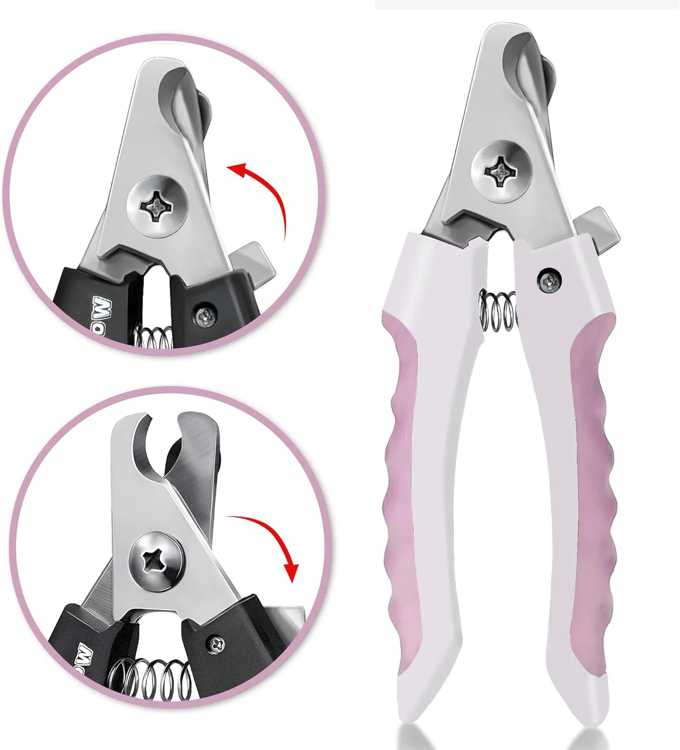 Dog & Cat Nail Clippers, Pet Nail Clipper and Trimmer with Safety Guard to Prevent Over Cutting, Grooming Razor Sharp Blades with Nail File for Small, Medium, Large Breeds(L Set, Pink)
